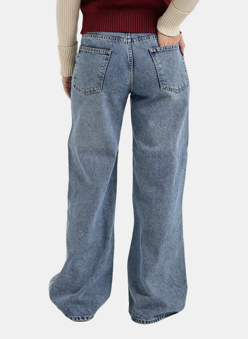 Carina Wide-Leg Denim Pants - Image 3